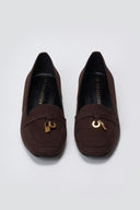 Loafers Suede Metal Bit TFP - Brown Suede - thefashionproject.gr - TFP