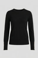 The Fashion Project - Long Sleeve Knit Top Crew Neck - Black
