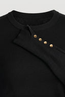The Fashion Project - Long Sleeve Knit Top Crew Neck - Black