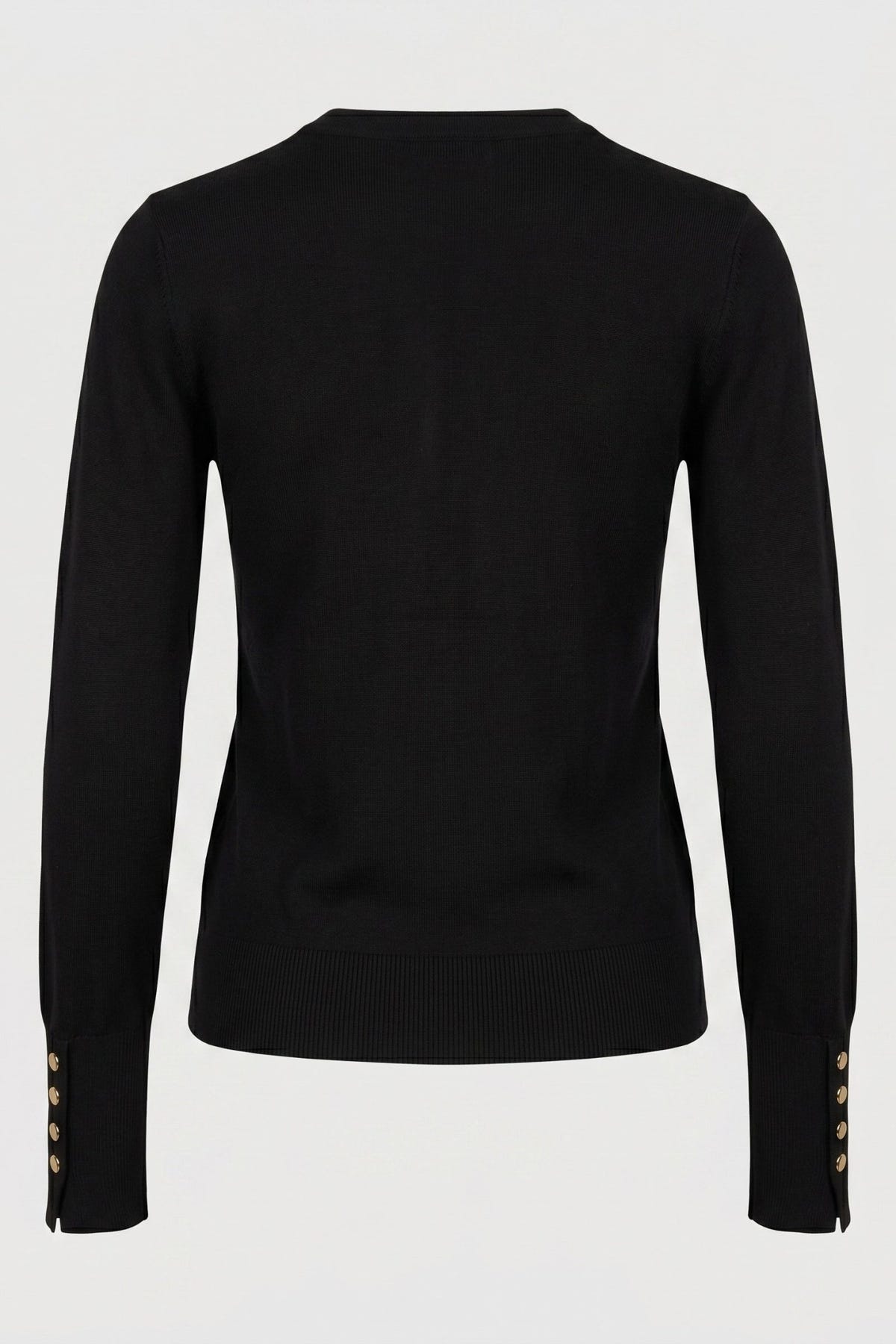 The Fashion Project - Long Sleeve Knit Top Crew Neck - Black