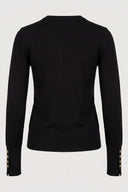 The Fashion Project - Long Sleeve Knit Top Crew Neck - Black