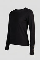 The Fashion Project - Long Sleeve Knit Top Crew Neck - Black