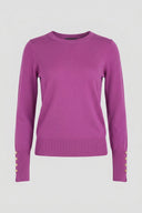 The Fashion Project - Long Sleeve Knit Top Crew Neck - Magenta