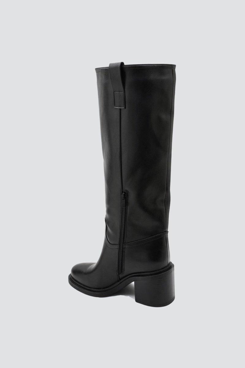 Low Heel Ankle Boots - Black Matte - thefashionproject.gr - Ideal shoes
