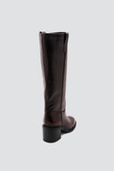 Low Heel Ankle Boots - Burgundy Matte - thefashionproject.gr - Ideal shoes