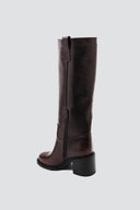 Low Heel Ankle Boots - Burgundy Matte - thefashionproject.gr - Ideal shoes