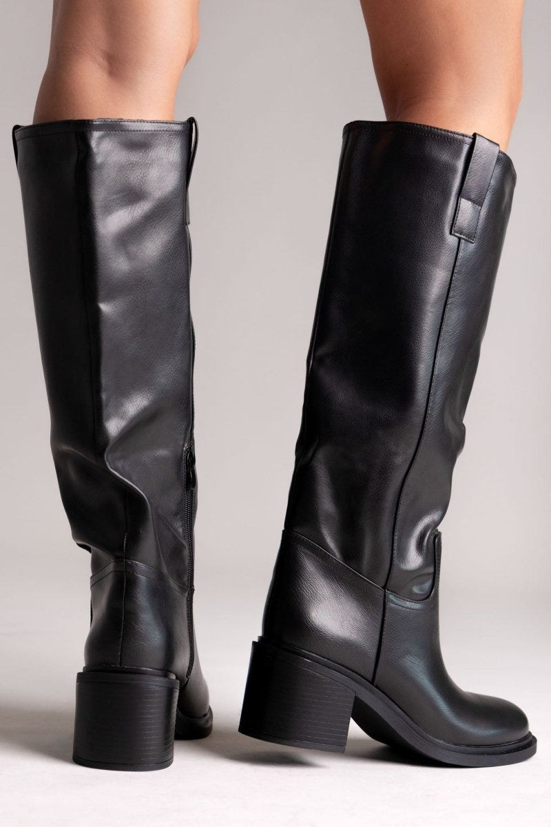 Low Heel Boots - Black Matte - thefashionproject.gr - Ideal shoes