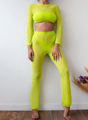 Μαγιό four pieces με σετ διαφάνεια - Λαχανί - thefashionproject.gr - The Fashion Project