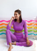 Μαγιό four pieces με σετ διαφάνεια - Μωβ ανοιχτό - thefashionproject.gr - The Fashion Project