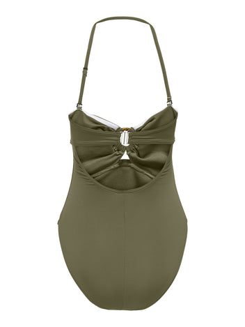 Μαγιό ολόσωμο strapless ONLY 15314714 - Χακί - thefashionproject.gr - ONLY
