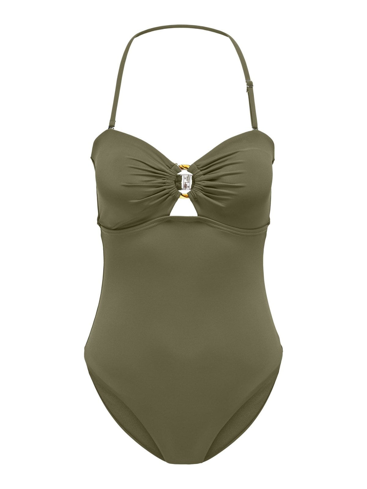 Μαγιό ολόσωμο strapless ONLY 15314714 - Χακί - thefashionproject.gr - ONLY
