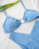 Μαγιό ριπ μπικίνι με V slip και κρίκο - Γαλάζιο - thefashionproject.gr - The Fashion Project