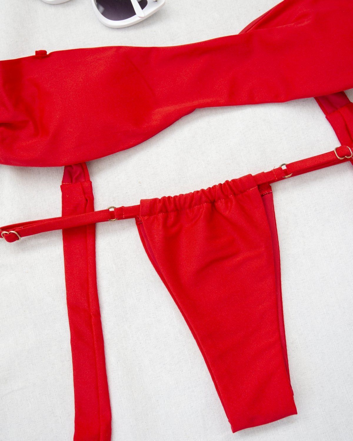 Μαγιό σετ μπικίνι strapless - Κόκκινο - thefashionproject.gr - The Fashion Project