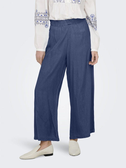 Denim Look Culottes - Denim Blue