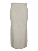 Μάλλινη φούστα με άνοιγμα PIECES 17152020 - Μπεζ - thefashionproject.gr - PIECES