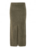 Μάλλινη φούστα με άνοιγμα PIECES 17152020 - Τάουπε - thefashionproject.gr - PIECES