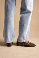 BOTEGGA 22 - Mary Jane Ballet Flats Rhinestone - Brown Suede
