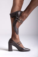 Mary Jane Pumps TFP - Dark Brown Matte - thefashionproject.gr - TFP