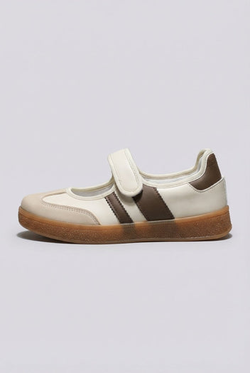 Ideal shoes - Mary Jane Sneakers - Beige Matte