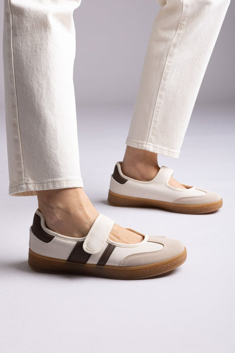 Mary Jane Sneakers - Beige Matte