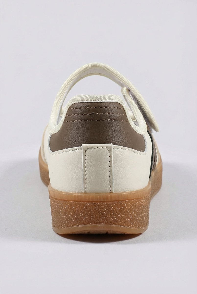 Ideal shoes - Mary Jane Sneakers - Beige Matte