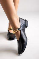 Mary Janes Chain Strap IRIS - Black Matte - thefashionproject.gr - IRIS