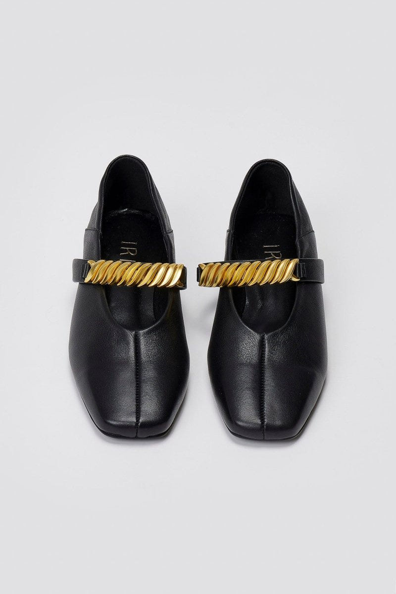 Mary Janes Chain Strap IRIS - Black Matte - thefashionproject.gr - IRIS