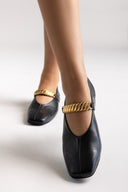 Mary Janes Chain Strap IRIS - Black Matte - thefashionproject.gr - IRIS