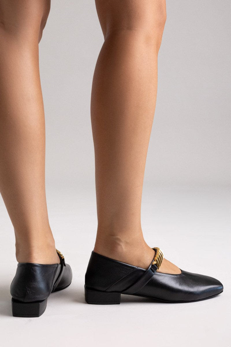 Mary Janes Chain Strap IRIS - Black Matte - thefashionproject.gr - IRIS