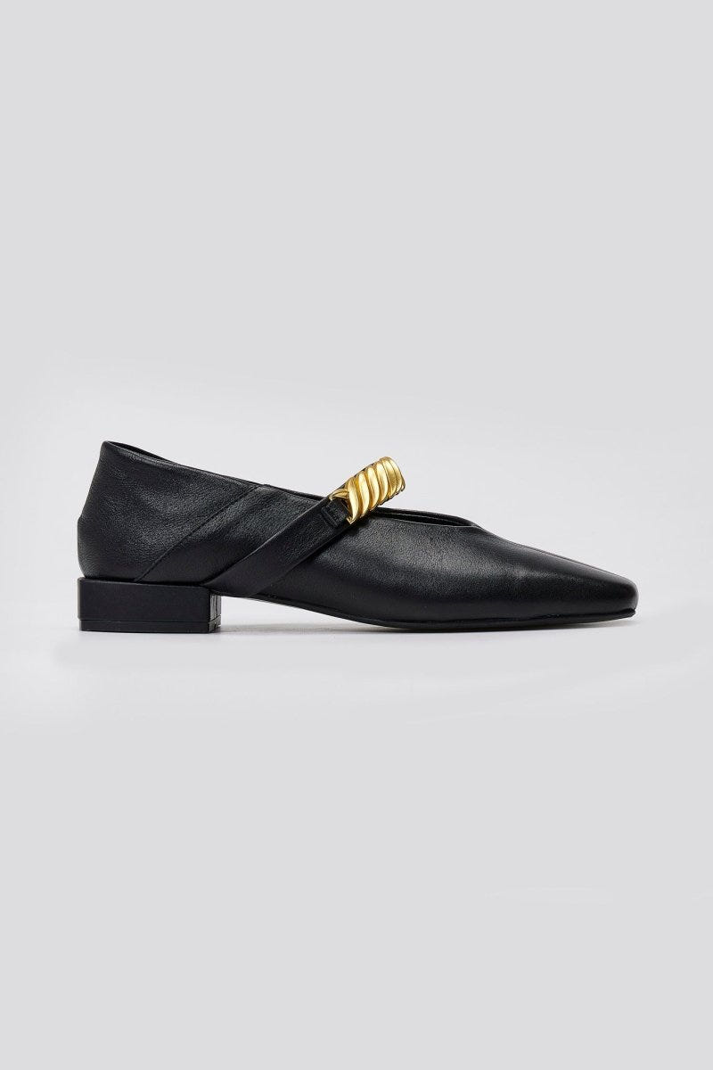 Mary Janes Chain Strap IRIS - Black Matte - thefashionproject.gr - IRIS