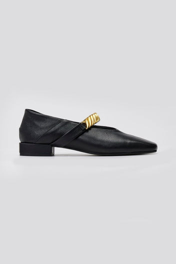 Mary Janes Chain Strap IRIS - Black Matte - thefashionproject.gr - IRIS