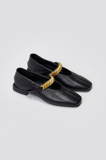 Mary Janes Chain Strap IRIS - Black Matte - thefashionproject.gr - IRIS