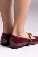 Mary Janes λουστρίνι με τρουκς ESTIL - Burgundy - thefashionproject.gr - Estil