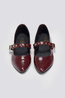 Mary Janes λουστρίνι με τρουκς ESTIL - Burgundy - thefashionproject.gr - Estil