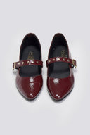 Mary Janes λουστρίνι με τρουκς ESTIL - Burgundy - thefashionproject.gr - Estil