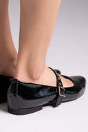 Mary Janes λουστρίνι με τρουκς ESTIL - Μαύρο - thefashionproject.gr - Estil