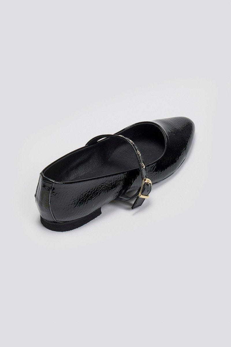 Mary Janes λουστρίνι με τρουκς ESTIL - Μαύρο - thefashionproject.gr - Estil