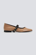 Mary Janes λουστρίνι με τρουκς ESTIL - Nude - thefashionproject.gr - Estil