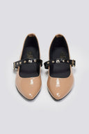 Mary Janes λουστρίνι με τρουκς ESTIL - Nude - thefashionproject.gr - Estil