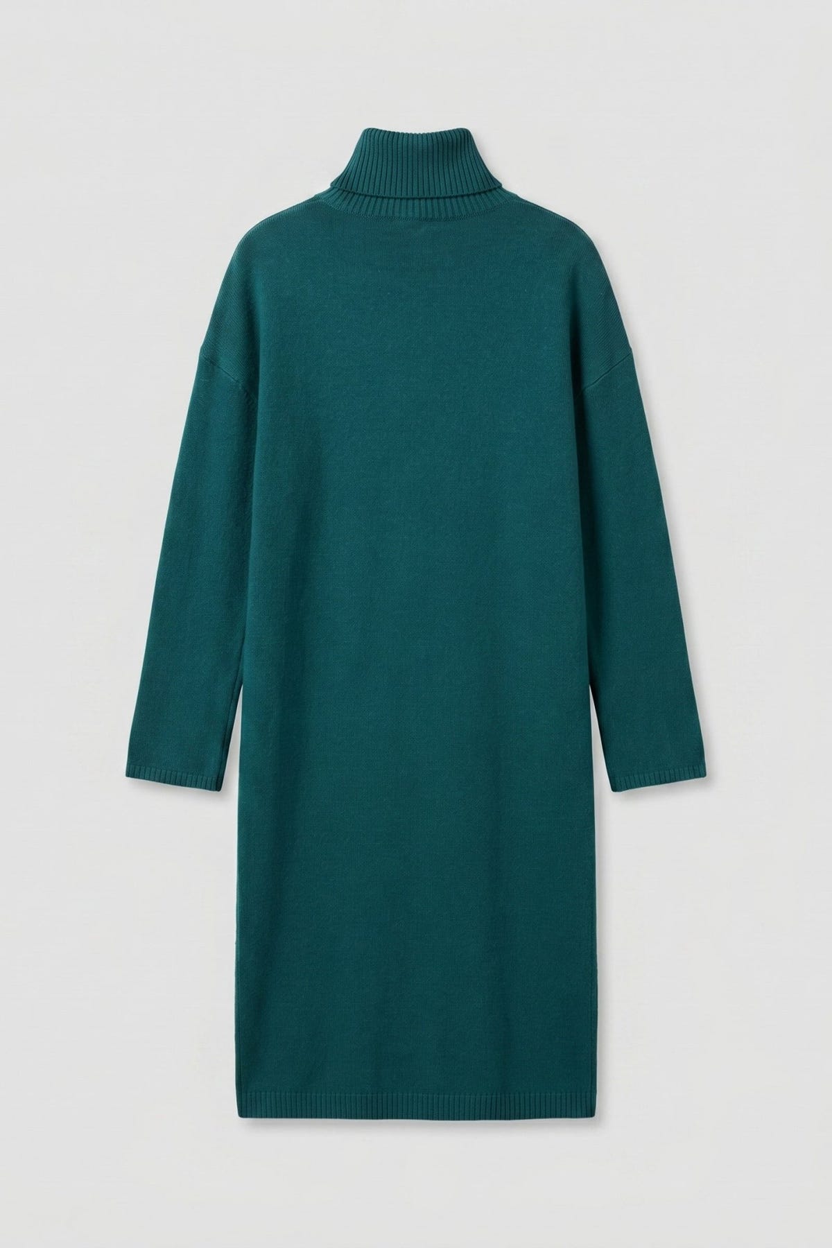 The Fashion Project - Midi Knit Dress Turtleneck - Petrol