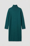 The Fashion Project - Midi Knit Dress Turtleneck - Petrol