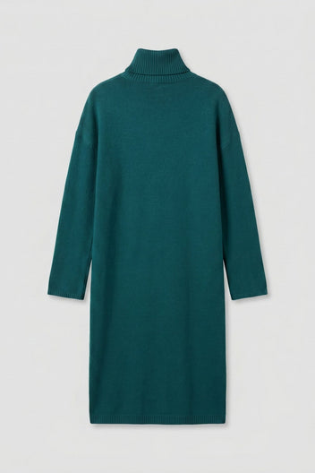 The Fashion Project - Midi Knit Dress Turtleneck - Petrol