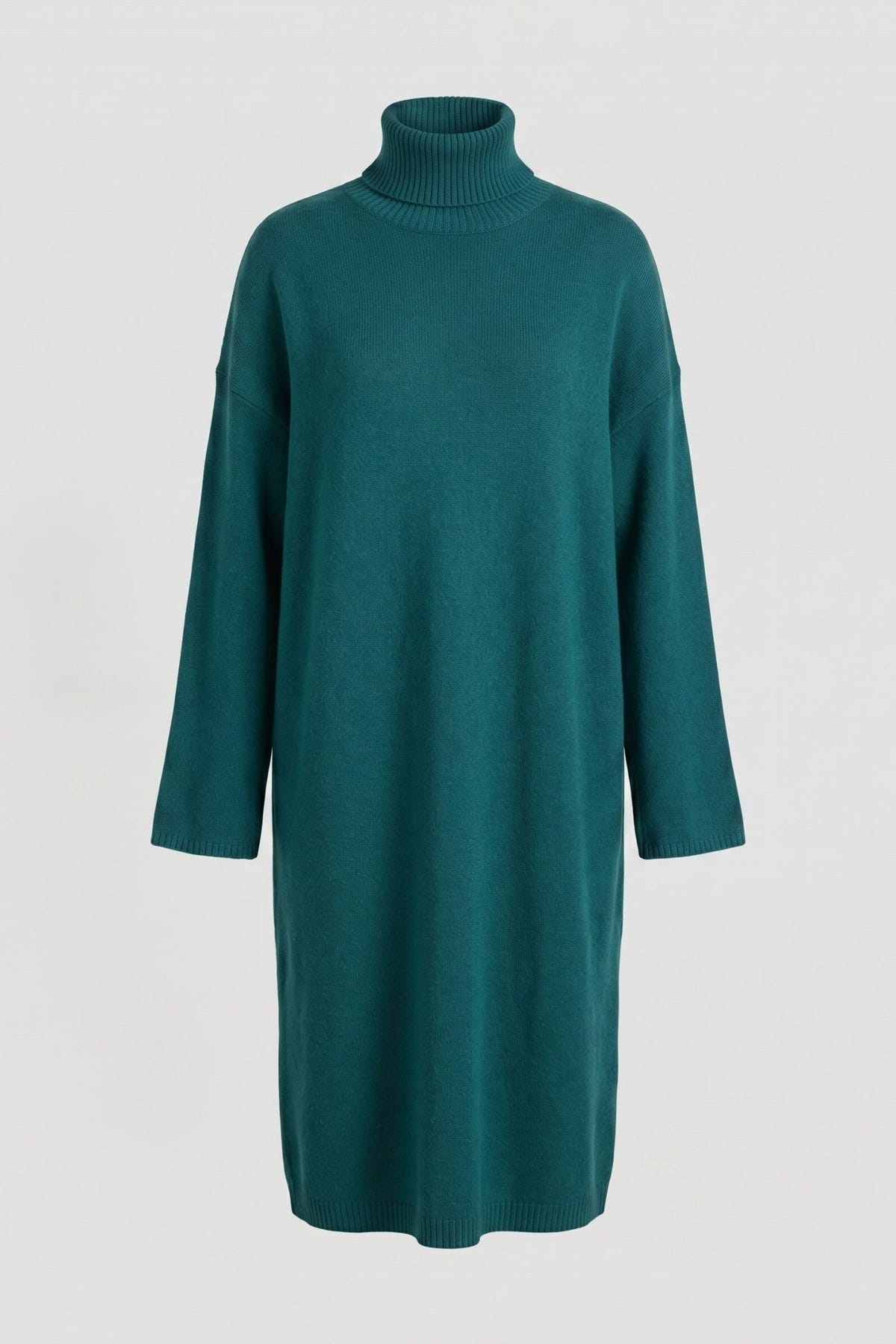 The Fashion Project - Midi Knit Dress Turtleneck - Petrol