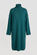 The Fashion Project - Midi Knit Dress Turtleneck - Petrol