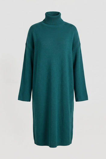 The Fashion Project - Midi Knit Dress Turtleneck - Petrol