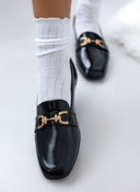 Μοκασίνια με μεταλλικό στοιχείο - Μαύρο - thefashionproject.gr - The Fashion Project