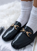 Μοκασίνια με μεταλλικό στοιχείο - Μαύρο - thefashionproject.gr - The Fashion Project