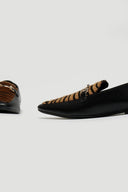 Μοκασίνια με ponyskin TFP - Μαύρο/Μπεζ - thefashionproject.gr - TFP