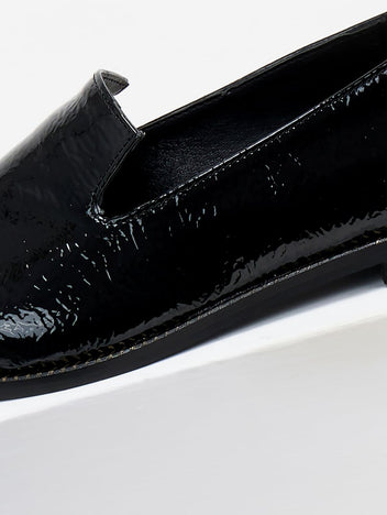 Μοκασίνια μυτερά λουστρίνι Estil - Μαύρο - thefashionproject.gr - Estil