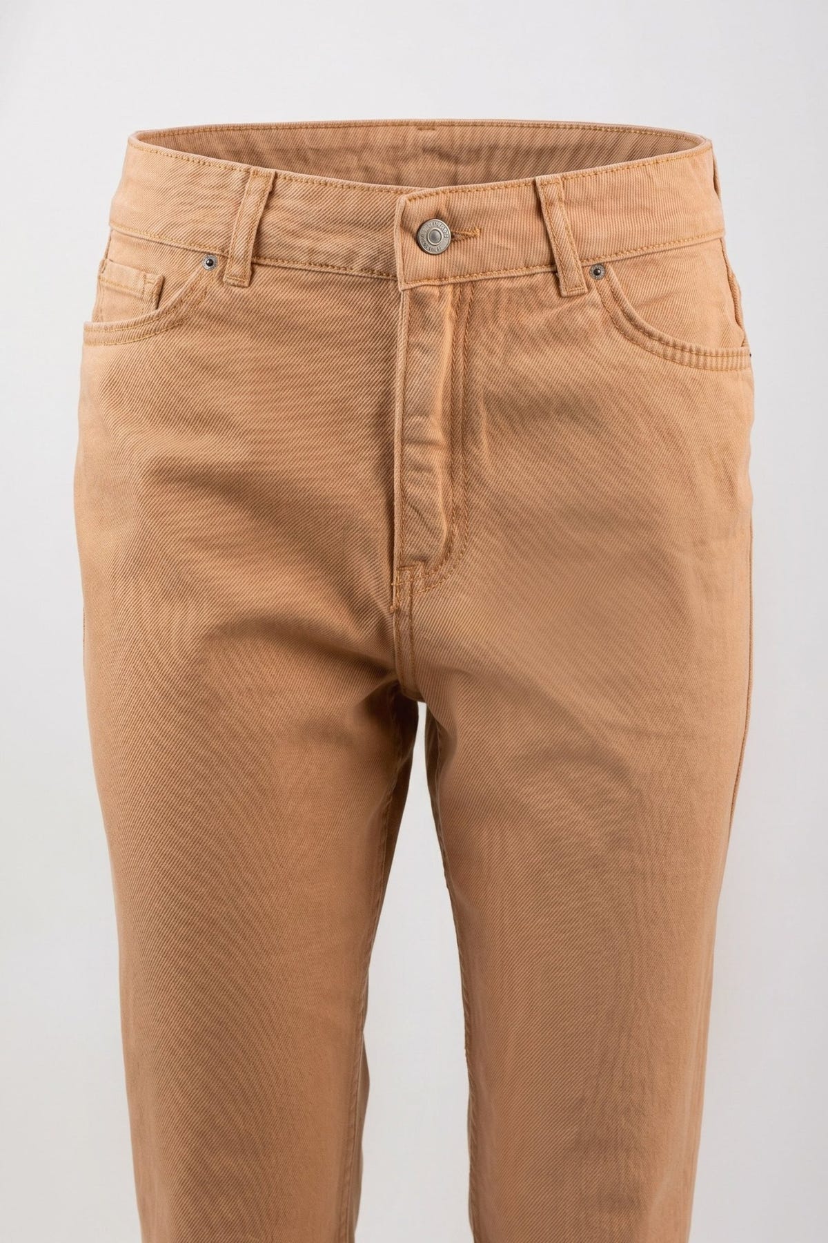 BISOU - Mom Fit Cropped Jeans - Camel